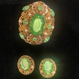 Vintage earrings and pin set